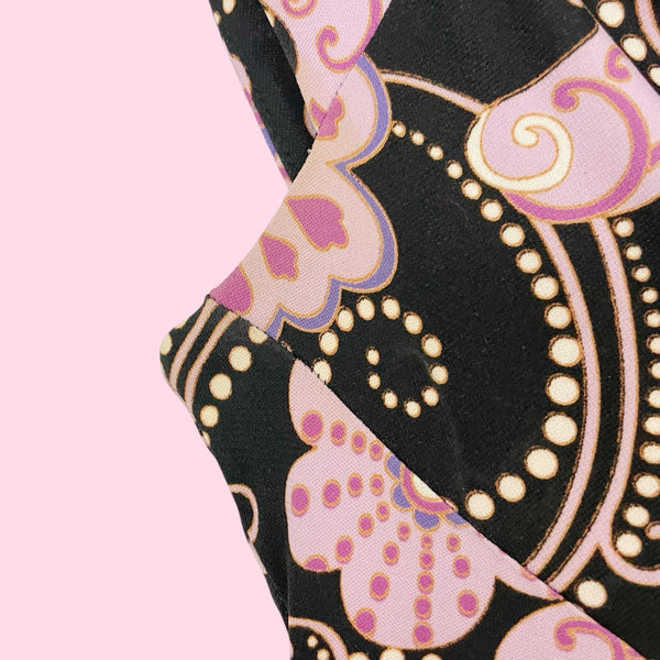 90S BCBG FLORAL PRINT MIDI DRESS (S)