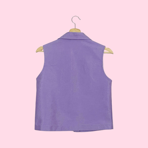 90S LAVENDER DENIM HELLO KITTY VEST (S)