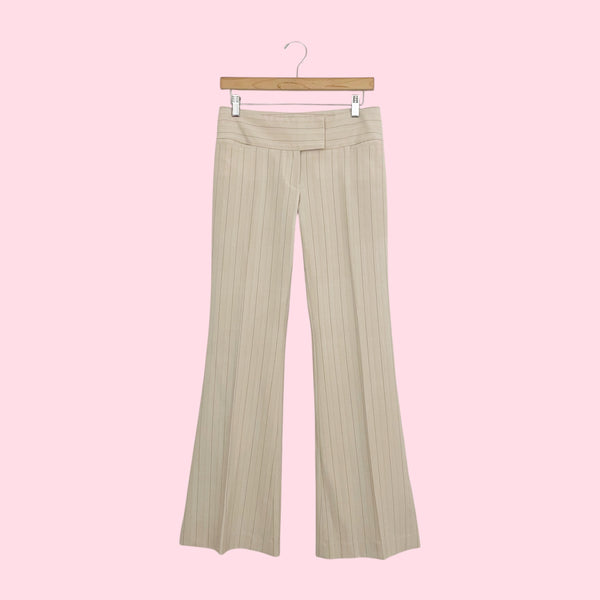 Cream + Burgundy Pinstripe Office Pants (2)