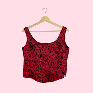 RED DAMASK CORSET TOP (8)