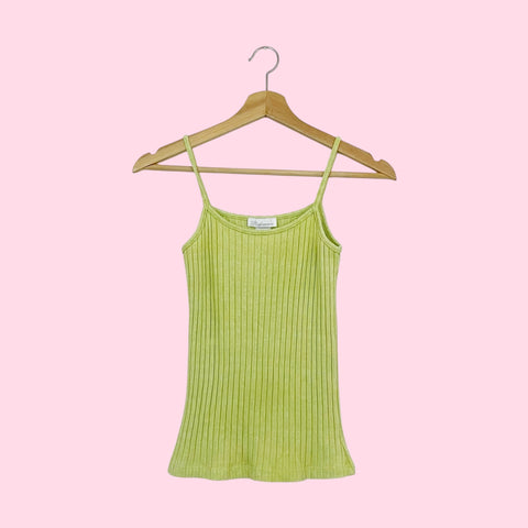 LIGHT GREEN RIBBED KNIT TANK (S)