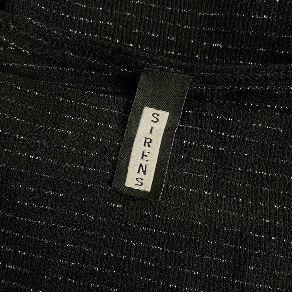 METALLIC STRIPED COWL NECK TANK W/ SHOULDER TIES (S)