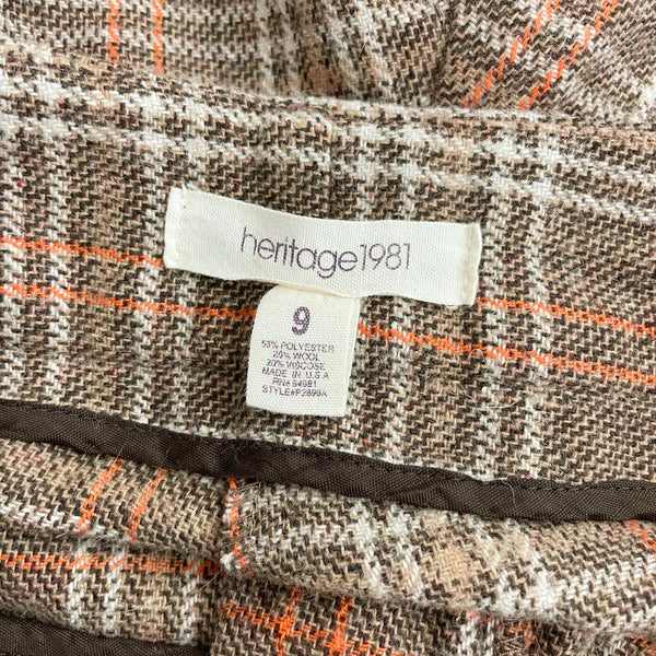 PLAID WOOL LOW RISE BUBBLE SHORTS (M)
