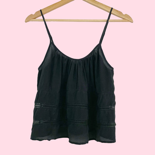 WILFRED BLACK SILK TANK TOP (XS)