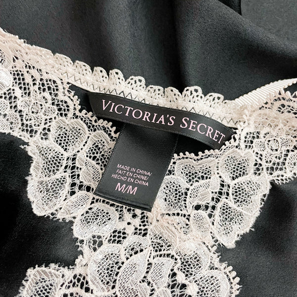 VICTORIA'S SECRET BLACK SLIP DRESS (M)