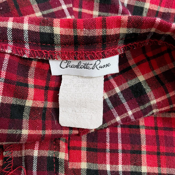 RED PLAID BOOTCUT PANTS (2)