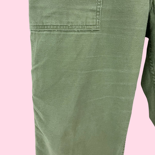 60S OG-107 GREEN MILITARY FATIGUE PANTS (28)