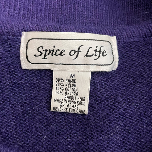 Purple Angora Blend Cardigan (M)