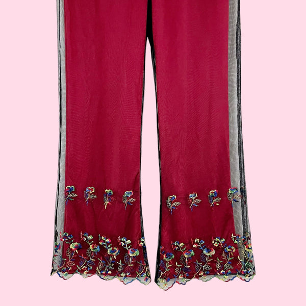 EMBROIDERED MESH PANTS (M)