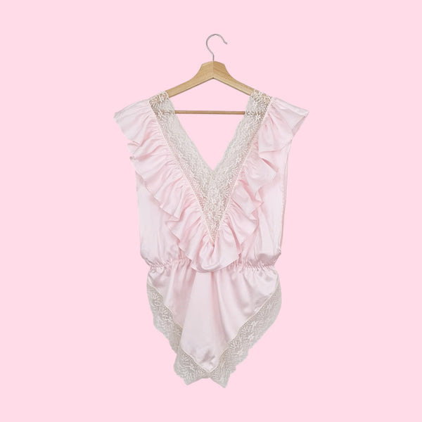80S LIGHT PINK RUFFLE TEDDY (L)