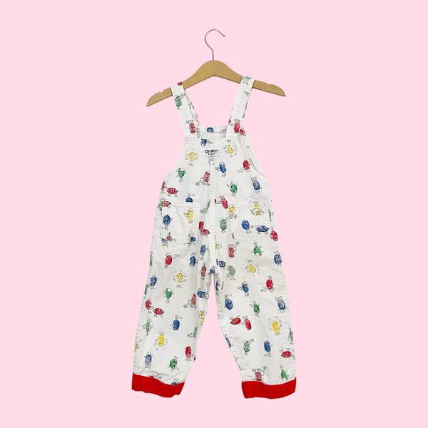 90S OSHKOSH B'GOSH THUMBPRINT OVERALLS (3T)