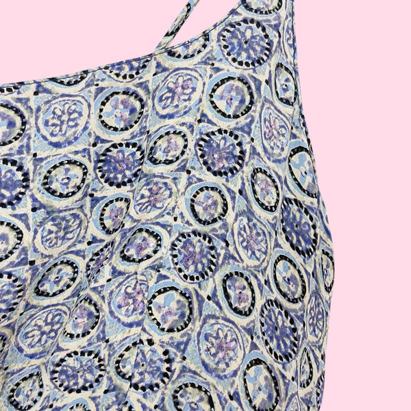 PRINTED RAYON MIDI DRESS (M/L)