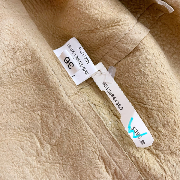 JARBO TAN FRINGE LEATHER JACKET (S)