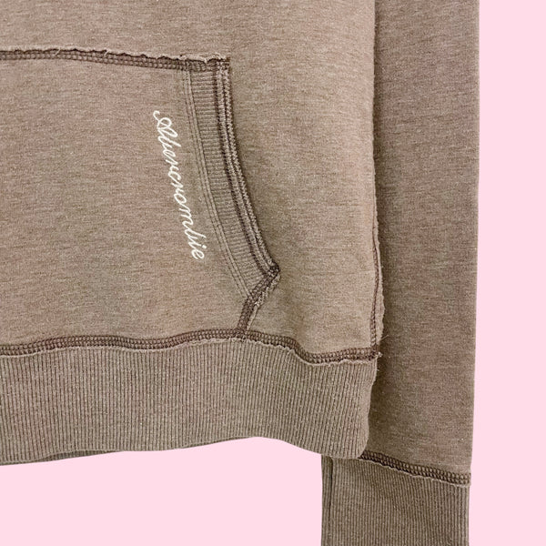 Y2K Abercrombie Light Brown Deep V Hoodie (M)