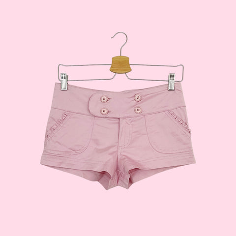 PINK LOW RISE RUFFLE SHORTS (S)