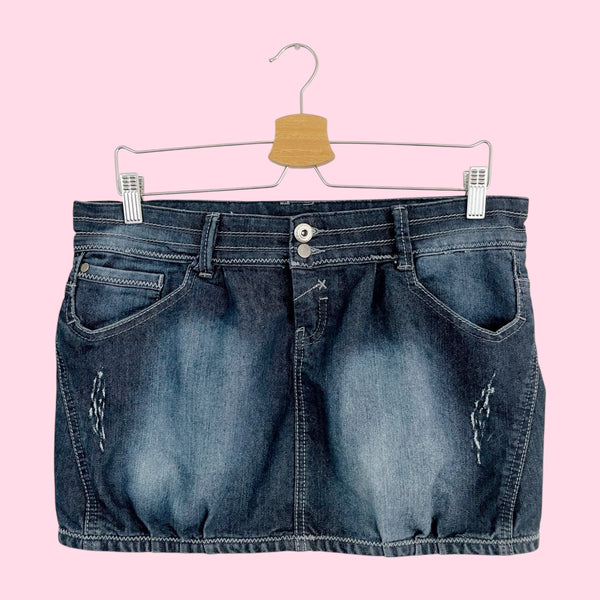 Y2K Denim Bubble Mini Skirt (10)