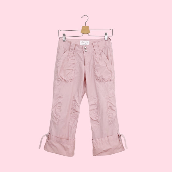 DUSTY PINK RUCHED CARGO PANTS (XS)