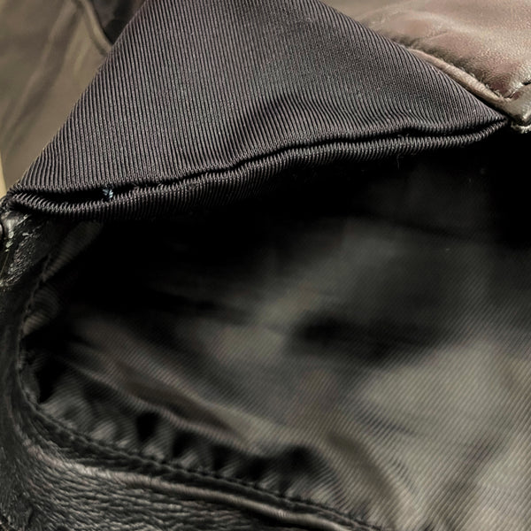 BLACK LEATHER MICRO MINI SKIRT (XL)