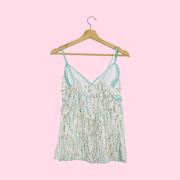 Y2K Floral Cotton Tie Back Tank (M)