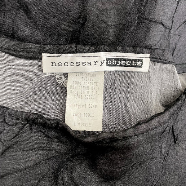 BLACK WRINKLE MAXI SKIRT (M)