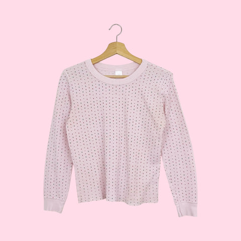 LIGHT PINK FLORAL THERMAL TOP (M)