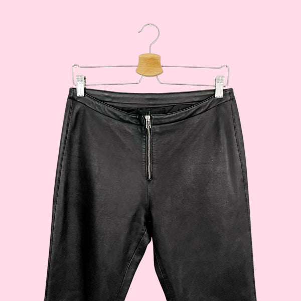 BLACK LEATHER ZIPPER PANTS (6)