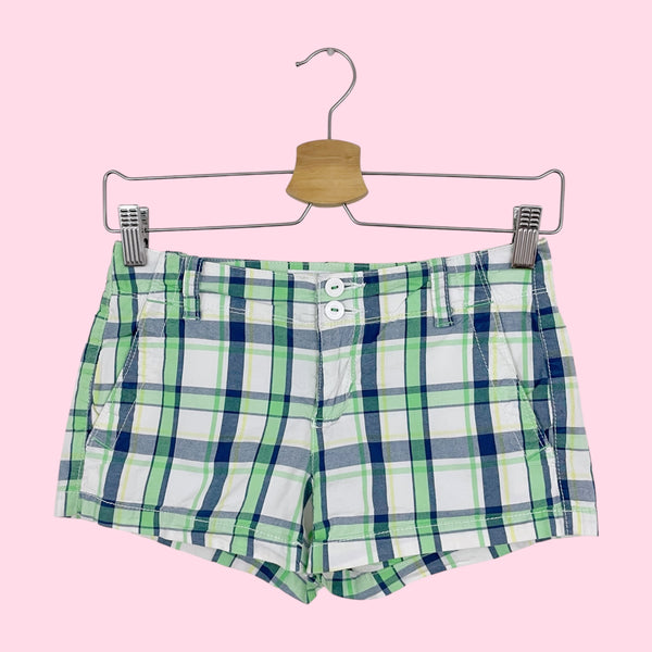 Y2K PLAID MICRO MINI SHORTS (00)