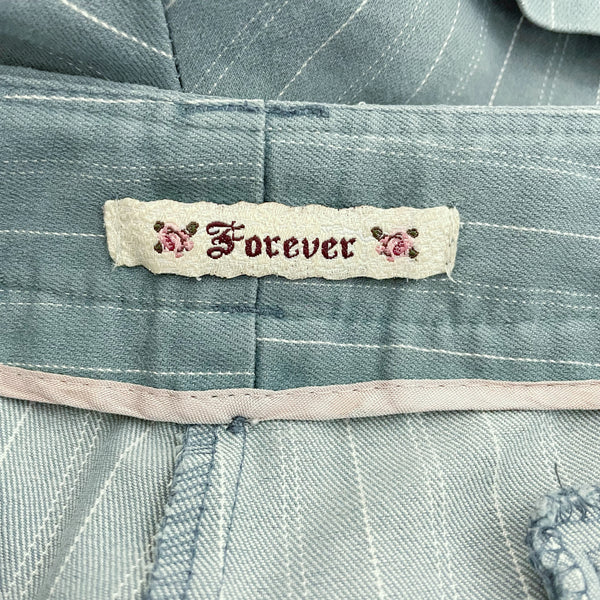 Y2K Blue Pinstripe Low Rise Shorts (S/M)