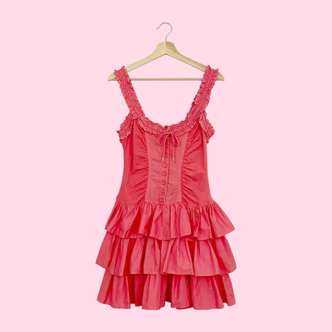 BETSEY JOHNSON CORAL RUFFLE DRESS (2)