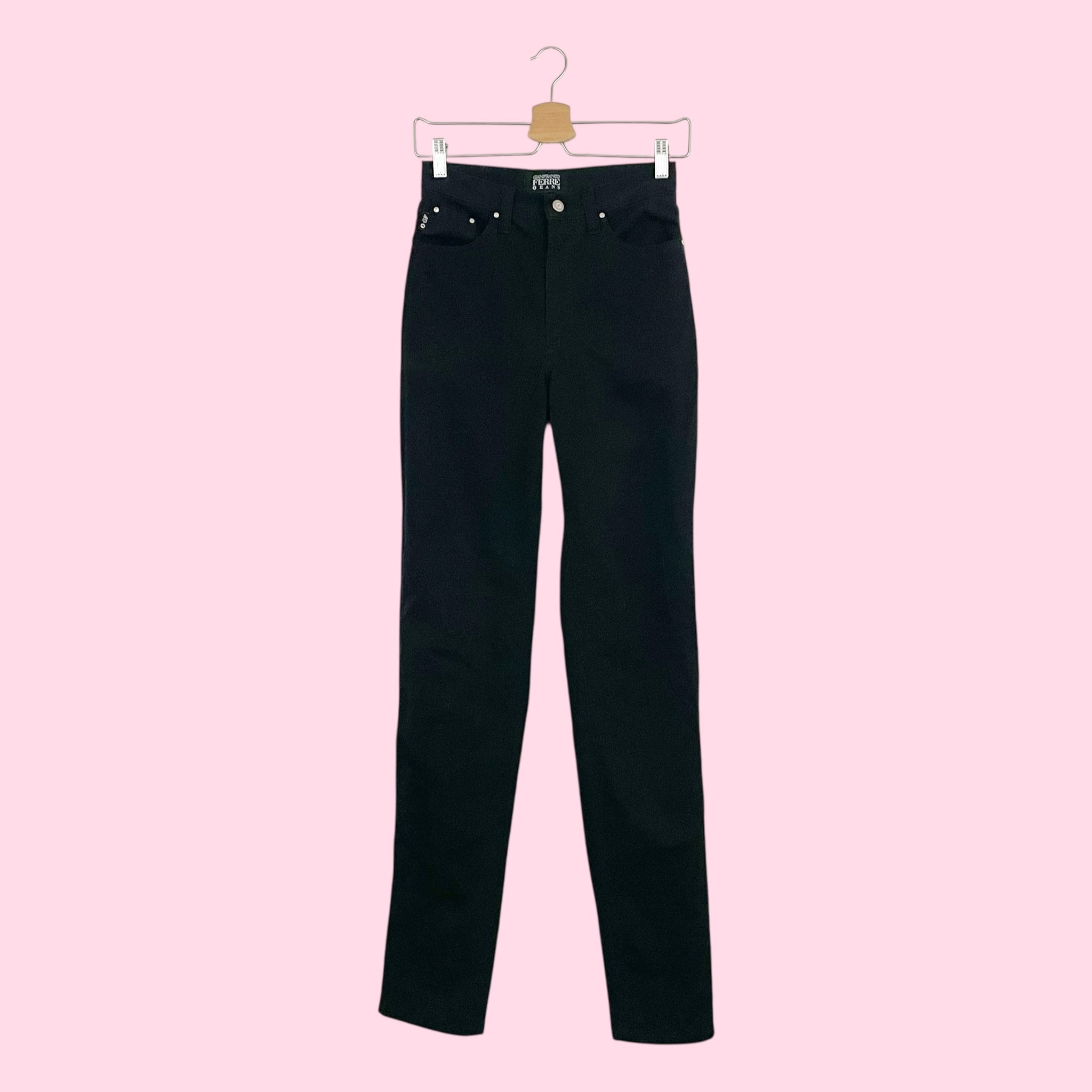 GIANFRANCO FERRE BLACK STRETCH SKINNY PANTS (26)