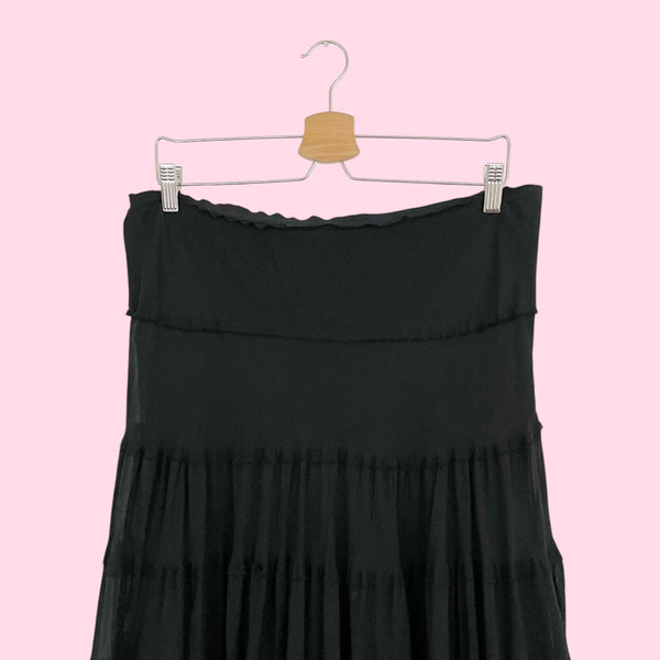 BLACK SILK TIERED MAXI SKIRT (14)