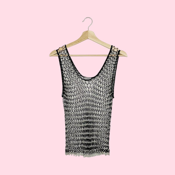 BEADED CROCHET TANK (S-L)