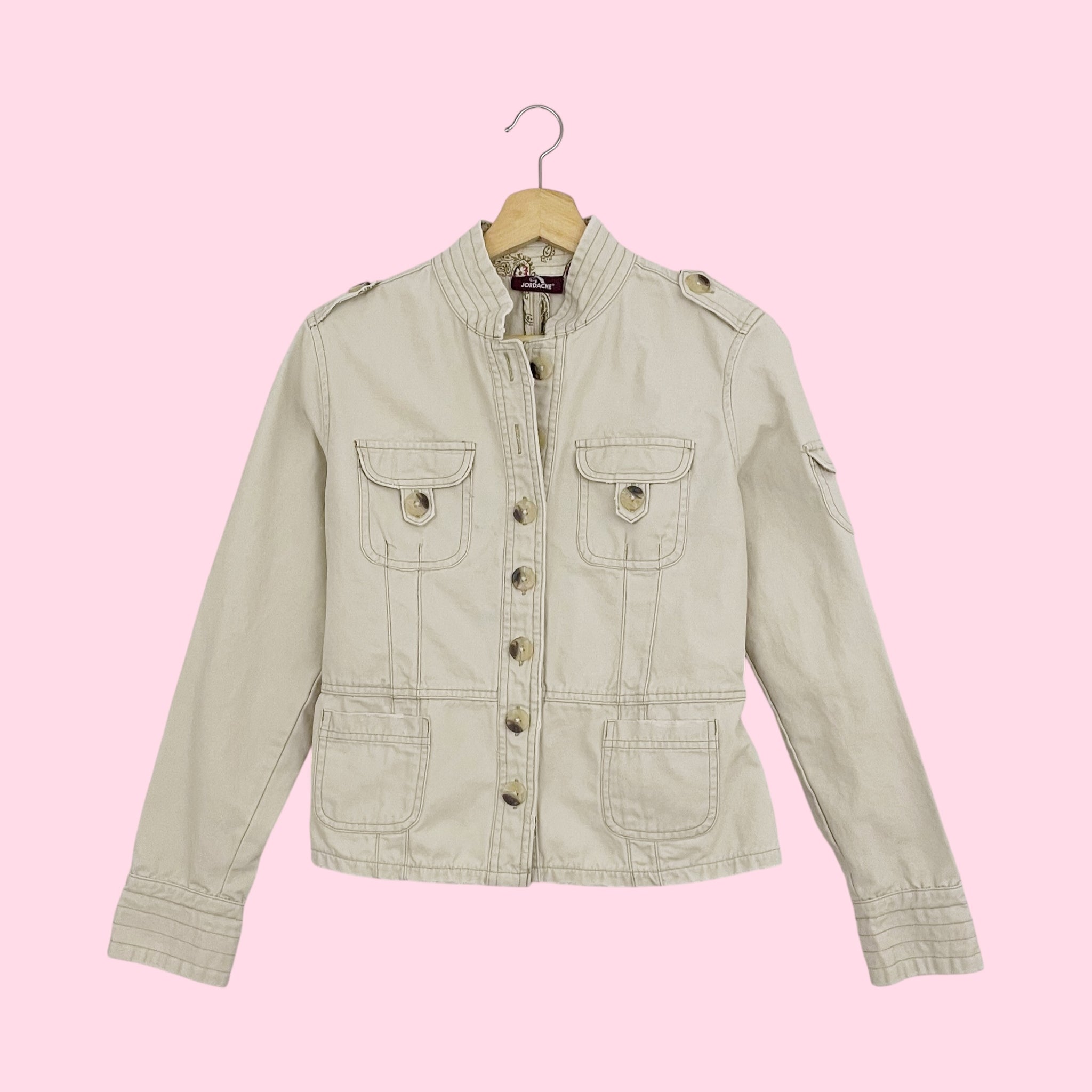 Y2K TAN CANVAS JACKET (S)