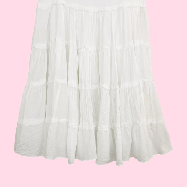Y2K White Guazey Prairie Skirt (S/M)