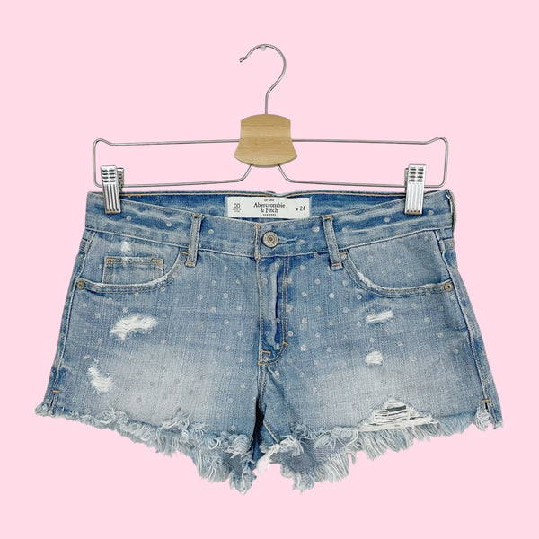 ABERCROMBIE GLITTER DOT DENIM SHORTS (24)