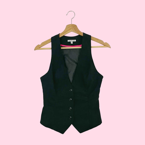 Y2K BLACK CINCHED VEST (S)