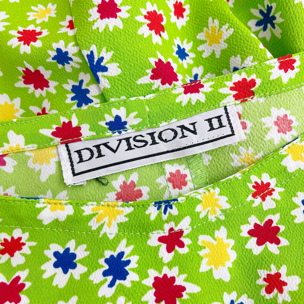 LIME FLORAL MINI DRESS (S)