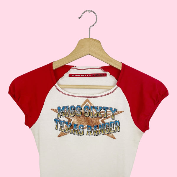 MISS SIXTY TEXAS RANGER BABY TEE (XS)