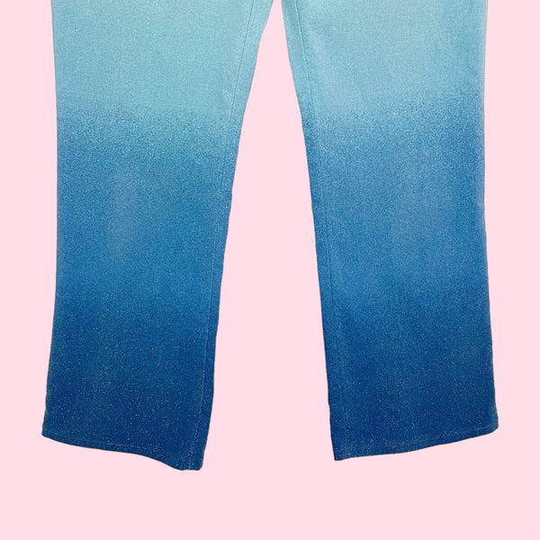BLUE OMBRE GLITTER PANTS (M)