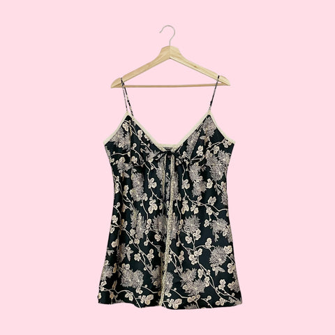 VICTORIA'S SECRET FLORAL OPEN TIE FRONT BABYDOLL (XL)