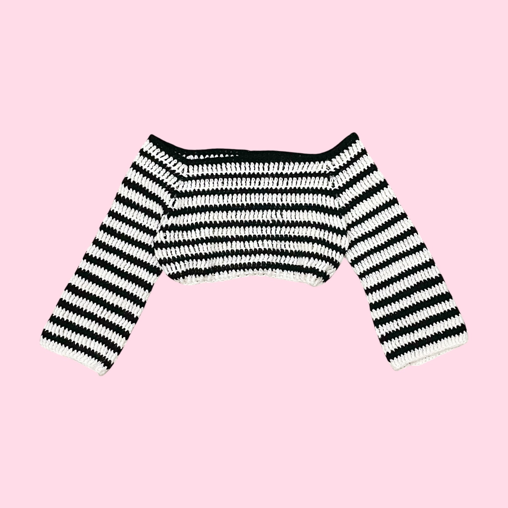 BLACK + WHITE STRIPED SWEATER (S/M)