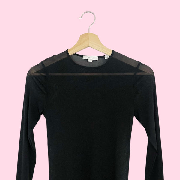 Vince Black Sheer Top (S)