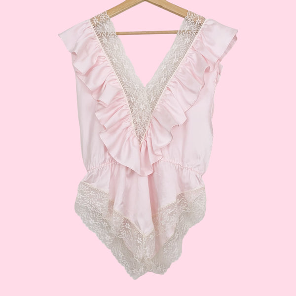 80S LIGHT PINK RUFFLE TEDDY (L)