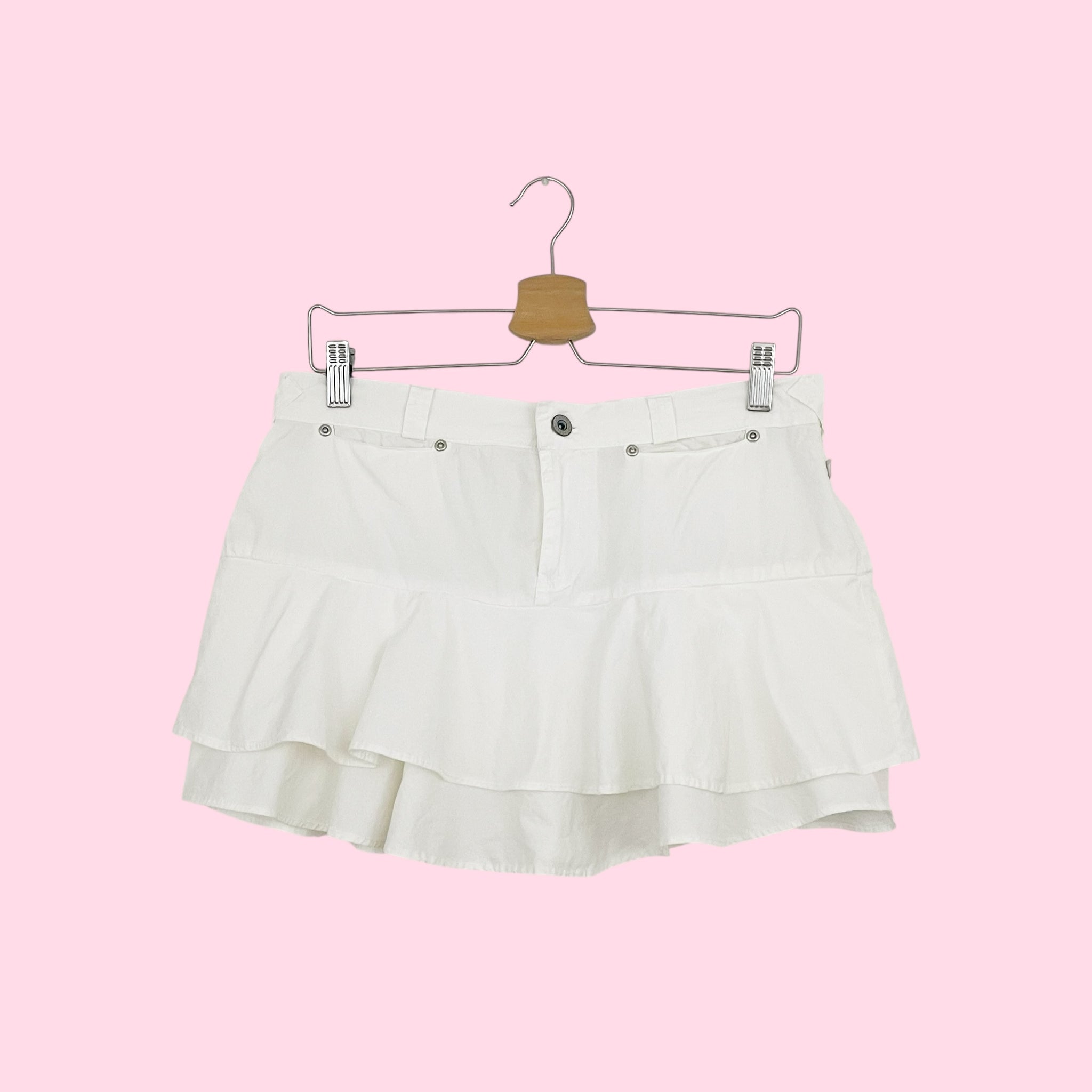 WHITE COTTON RUFFLE MINI SKIRT (8)