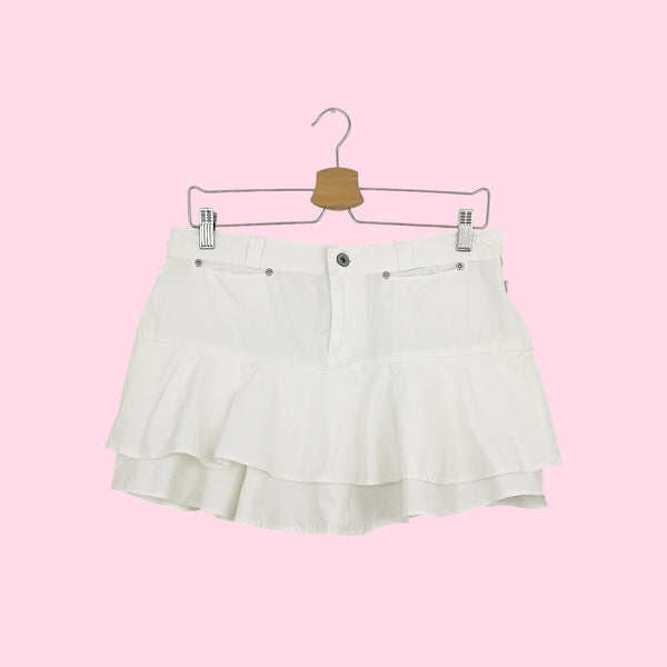 WHITE COTTON RUFFLE MINI SKIRT (8)