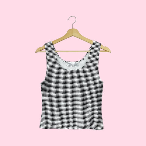 HOUNDSTOOTH PRINT TANK TOP (M)