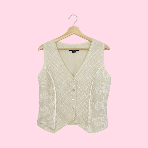 CREAM EMBROIDERED SILK VEST (6)