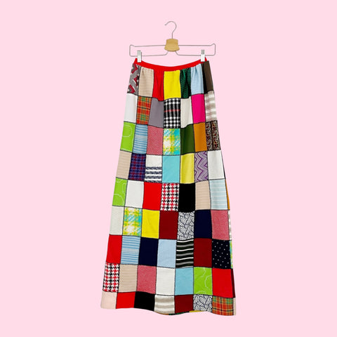 70S PATCHWORK MAXI SKIRT (S)