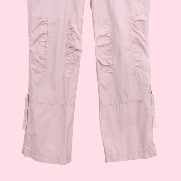 DUSTY PINK RUCHED CARGO PANTS (XS)