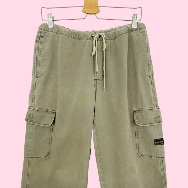 GREEN CARGO DRAWSTRING PANTS (M)